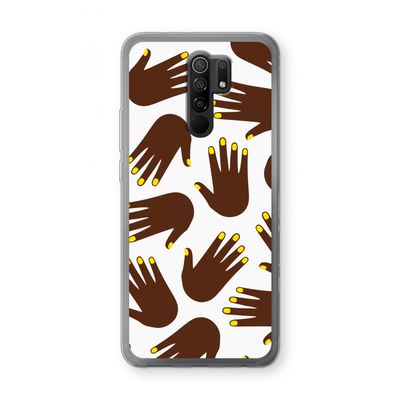 Hands dark: Xiaomi Redmi 9 Transparant Hoesje