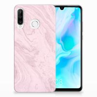 Huawei P30 Lite TPU Siliconen Hoesje Marble Pink - Origineel Cadeau Vriendin - thumbnail