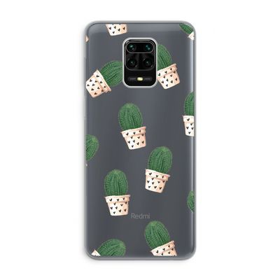 Cactusprint roze: Xiaomi Redmi Note 9 Pro Transparant Hoesje