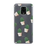 Cactusprint roze: Xiaomi Redmi Note 9 Pro Transparant Hoesje