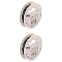 2x rollen nylon hobby draad zwart 0.25 mm x 50 meter
