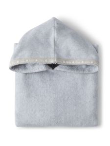 Brunello Cucinelli Kids poncho en coton à logo imprimé - Gris