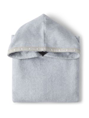 Brunello Cucinelli Kids poncho en coton à logo imprimé - Gris
