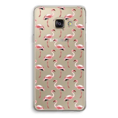 Flamingoprint groen: Samsung Galaxy A3 (2016) Transparant Hoesje