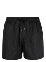 Paul Smith short de bain à rayures en jacquard - Noir