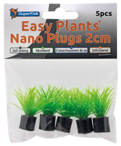 Superfish Easy Plants Nano Plug 2cm - Levendige Aquascapes Set van 5 Mini Aquarium Plantjes