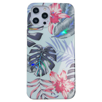 Samsung Galaxy S22 hoesje - Backcover - Softcase - Bloemenprint - Bloemen - TPU - Groen/Blauw