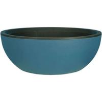 RIVIERA COUPE GRANIT ronde bloembak - Kunststof - Diameter 40 cm - Blauw