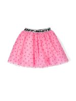 Off-White Kids jupe évasée à taille logo - Rose