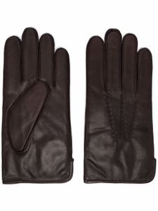 Aspinal Of London gants en cuir à doublure en cachemire mélangés - Marron