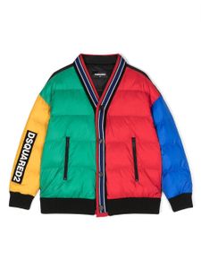 DSQUARED2 KIDS doudoune boutonnée à design colour block - Rouge