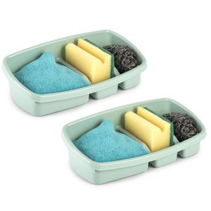 2x stuks keuken spons/doekjes houders 26 x 14 cm mintgroen