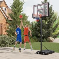 Basketbal Hoepel Buiten met Standaard Mobiel Basketbalhoepel 225-305 cm in Hoogte Verstelbaar met Handslinger Gewichtzak & 2 Netten
