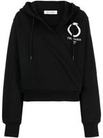 Trussardi hoodie en coton à logo imprimé - Noir