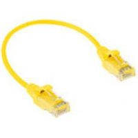 ACT Gele 1 meter LSZH U/UTP CAT6 datacenter slimline patchkabel snagless met RJ45 connectoren - thumbnail