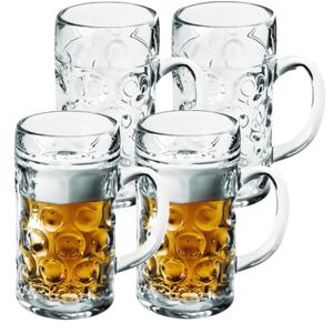 4x Bierpullen/bierglazen halve liter/50 cl/500 ml van onbreekbaar kunststof