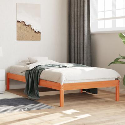 Slaapbank zonder matras 80x200 cm massief grenenhout wasbruin