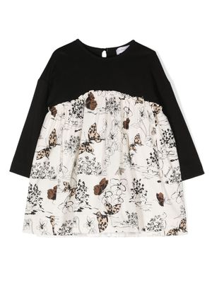 Monnalisa robe en coton à fleurs - Noir