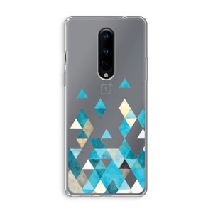 Gekleurde driehoekjes blauw: OnePlus 8 Transparant Hoesje