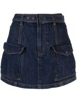 izzue short à taille haute ceinturée - Bleu