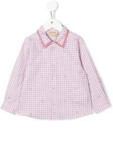 Gucci Kids chemise à carreaux - Blanc