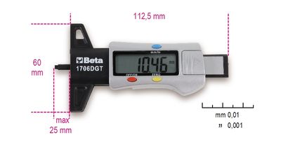 Beta digitale profiel meter voor banden 1706DGT - 017060011