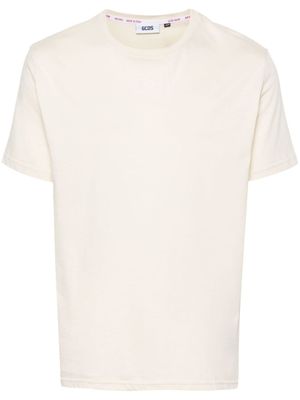 GCDS t-shirt en coton à logo brodé - Tons neutres