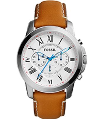 Horlogeband Fossil FS5060 Leder Lichtbruin 22mm