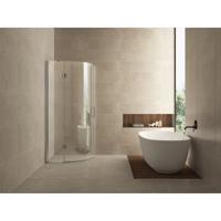Wiesbaden Curf Douchecabine Kwartrond met 1 Draaideur Links - 900x900x2000x8mm - Helder Glas/Chroom
