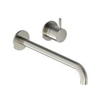 Hotbath Inbouw Wastafelkraan Cobber 25 cm Gebogen Uitloop 1-Hendel Geborsteld Nikkel