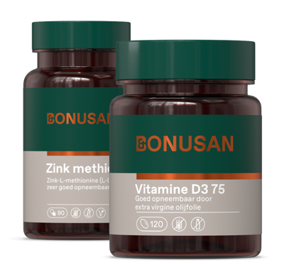 Bonusan Zink methionine Capsules + Vitamine D3 75 Softgels - Combiset Bonusan Zink methionine Capsules + Vitamine D3 75 Softgels - Combiset