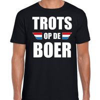 Boerenprotest shirt Trots op de boer t-shirt zwart heren