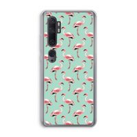 Flamingoprint groen: Xiaomi Mi Note 10 Transparant Hoesje