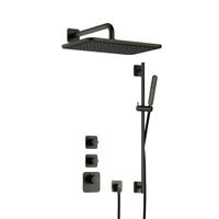 Hotbath Gal IBS40BGP High Flow inbouwdouche met glijstang en 27x40cm hoofddouche geborsteld gunmetal PVD