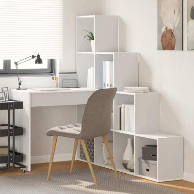 Hoekbureau met plank Wit 101,5 x 149,5 x 149,5 cm Bewerkt hout