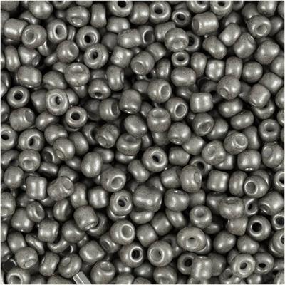 Creativ Company Rocailles, d 3 mm, afm 8/0, gatgrootte 0,6-1,0 mm, grijs, 25 gr/ 1 doos