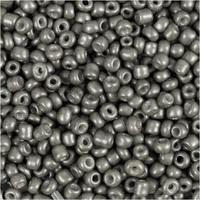 Creativ Company Rocailles, d 3 mm, afm 8/0, gatgrootte 0,6-1,0 mm, grijs, 25 gr/ 1 doos