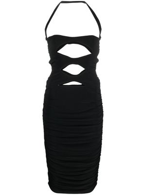 Norma Kamali robe dos-nu à découpes - Noir