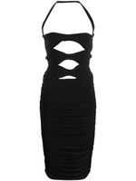 Norma Kamali robe dos-nu à découpes - Noir