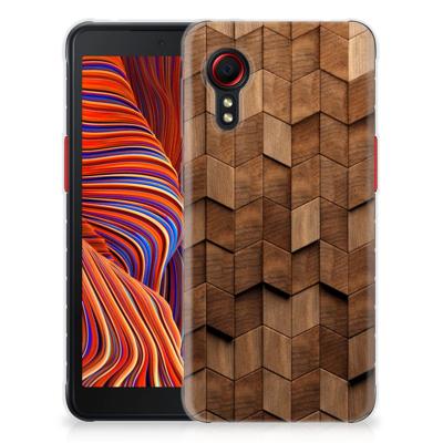Bumper Hoesje voor Samsung Galaxy Xcover 5 Wooden Cubes Bumper Hoesje voor Samsung Galaxy Xcover 5 Wooden Cubes