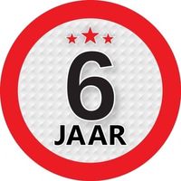 10x 6 Jaar leeftijd stickers rond 9 cm verjaardag versiering - Feeststickers