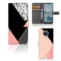 Nokia G10 | G20 | Book Case | Zwart Roze Vormen