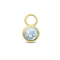 14K Geelgouden Oorringhanger Maart Geboortesteen 8,5x6mm - Per Stuk