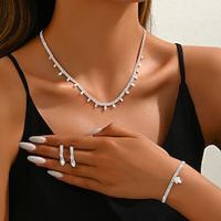 Bruidssieradensets 2 Gesimuleerde diamant 1 Ketting Oorbellen Dames Klassiek Zoet Schattig Klassiek Liefde Kostbaar Sieraden set Voor Bruiloft Lahja Lightinthebox - thumbnail