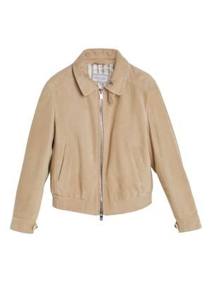 Brunello Cucinelli Kids veste légère en daim - Tons neutres
