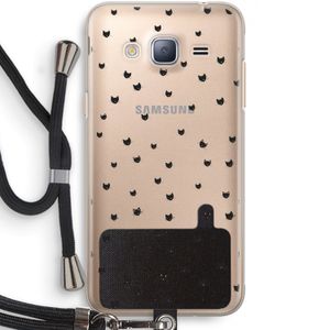 Kleine kattenkopjes: Samsung Galaxy J3 (2016) Transparant Hoesje met koord