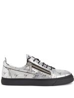 Giuseppe Zanotti baskets Frankie Signature à logo imprimé - Gris