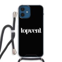 Topvent Zwart: iPhone 12 Transparant Hoesje met koord