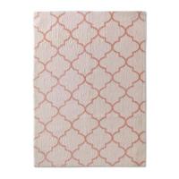 Tapeso Wasbaar vloerkleed - Trellis wit|roze - 120x170 cm