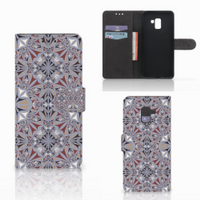 Samsung Galaxy A8 Plus (2018) Bookcase Flower Tiles - thumbnail